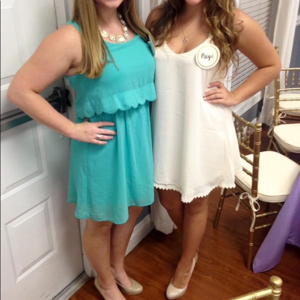 Charlotte Russe Teal Scalloped Dress